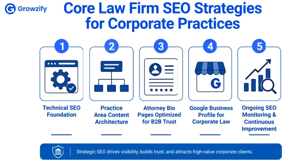 Core Law Firm SEO Strategies for Corporate Practices