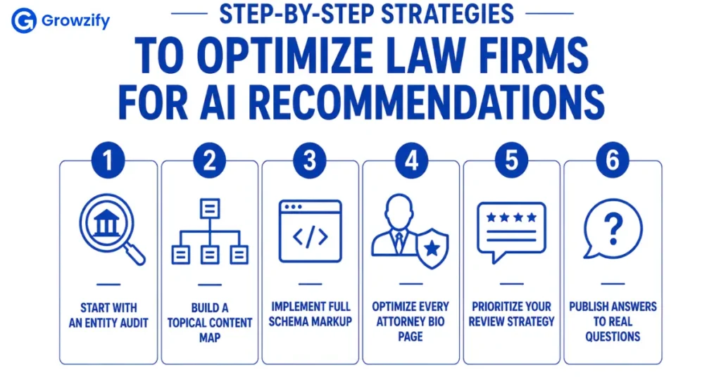 Step-by-step strategies for optimizing law firms for AI recommendations